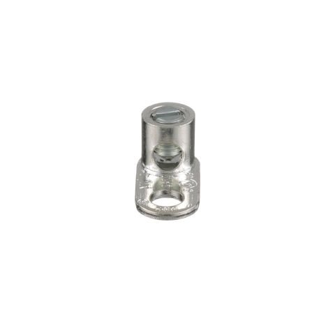 kalay kaplı bir delikli, bakır, tek kovan sonrası pabucu, düz dil, 14. SOL - # 4 STR 1/4 (6.4mm) saplama deliği.