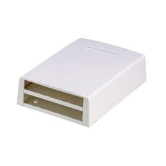 Mini Com® yüzey kutusu monte oniki Mini Com® Modülleri kabul eder. Yerleşik dahil lif makara ve köprü. Montaj vida, yapıştırıcı destek, kablo bağları ve etiket tutma / vida kapağı ile birlikte verilir. Arktik Beyaz.