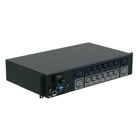 SmartZone ™ G5 İzlenen giriş (MI Serisi) PDU, 32 tek bir faz, 230V, (12) C13 ve (4) C19 kapları, IEC Raf 60.309 2P + E 6h 32A fiş ve önlemler 3.425 ''U x 17,461'' W ile 7.8'' x . D (86.4mm x 444.5mm x 198.1mm) Renk: Siyah