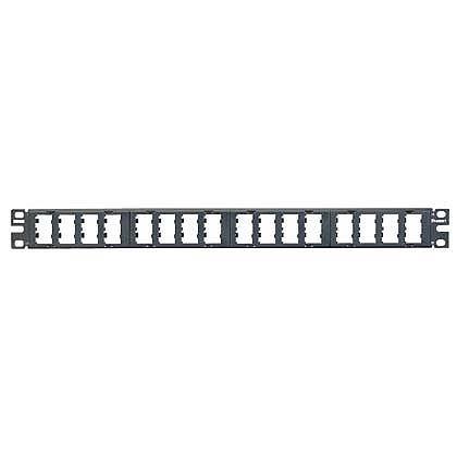 Kısa Com siyah kapaklarla 32 bağlantı modüler yüksek denstiy patch panel, (1RU).
