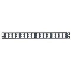 Kısa Com siyah kapaklarla 32 bağlantı modüler yüksek denstiy patch panel, (1RU).