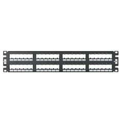 Kısa Com 48 bağlantı modüler hizada 6 gruplandırılmış siyah, bağlantı noktaları, (2RU) içerisinde patch panel monte edin.