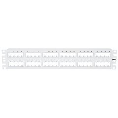 Kısa Com 48 bağlantı modüler yıkama beyaz patch panel, (2RU) monte edilir.