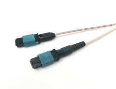 3mm yuvarlak Cable, OM3 / OM4 Multimode Aqua Konut için MPO Splice-On Bağlayıcı, Erkek,