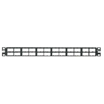 Siyah Mini Com 48 bağlantı modüler yüksek yoğunluklu patch panel, (1RU).
