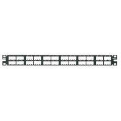 Siyah Mini Com 48 bağlantı modüler yüksek yoğunluklu patch panel, (1RU).