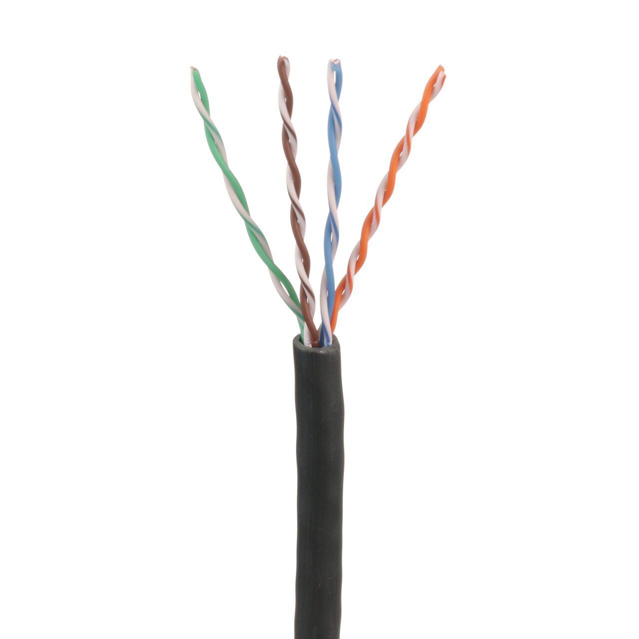 Siyah Sanayi, 4-çift, korumasız U / UTP; iletkenler, büklümlü 24/7 AWG HDPE yalıtımı, çift bükülmüş; ceket PVC, alev geciktirici CM olduğu; 1000 ft / 305M makarası.