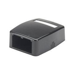 Mini Com® yüzey kutusu monte iki Mini-Com® modüllerini kabul eder. hızlı bırakma kapağı dahildir. kablo bağları, yapışkan arkalık, etiket ve etiket kapak ile temin edilmektedir. Siyah.