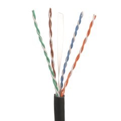 Bakır Kablo, Endüstriyel, Cat6, 4-pair, AWG mahsur 24/7, U / UTP, CM, Siyah, 1000ft / 305m makara.