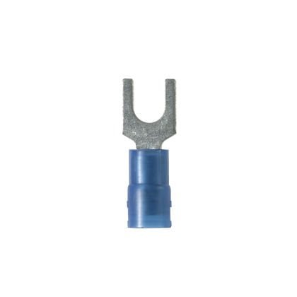 Çatal Terminali, naylon huni giriş, 16- 14 AWG, 1/4 damızlık boyutu, standart paket, yalıtımlı.