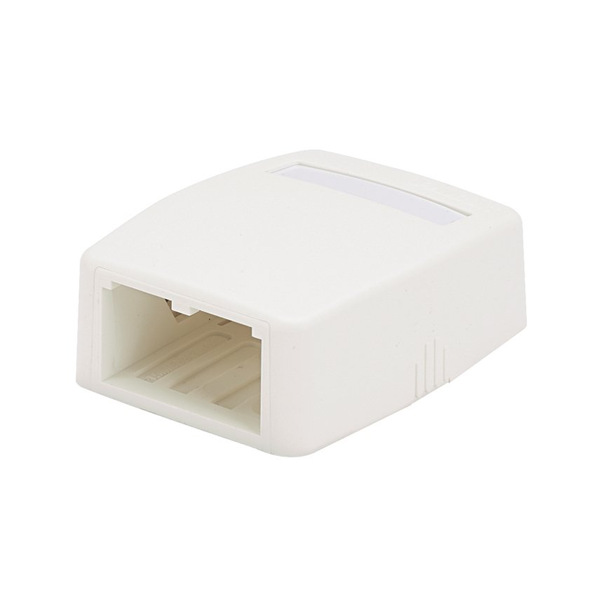 Mini Com® yüzey kutusu monte iki Mini-Com® modüllerini kabul eder. hızlı bırakma kapağı dahildir. kablo bağları, yapışkan arkalık, etiket ve etiket kapak ile temin edilmektedir. Elektrik Fildişi.