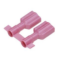 titreşime dayanıklı dişi bağlantı kesme pirinç ve kalay kaplama mesafesindedir. Tamamen kırmızı prim naylon muhafaza içinde izole edilmiştir. Bu 0.187 x 0.032'' bir sekme boyutuna sahiptir (4.8 x 0.8 mm) ve destekler 22-18 AWG (0.5-1.0 mm²) bir tel aralığ
