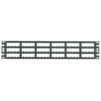 Kısa Com 72 portlu modüler gömme siyah patch panel, (2RU) monte edilir.