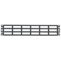 Kısa Com 72 portlu modüler gömme siyah patch panel, (2RU) monte edilir.