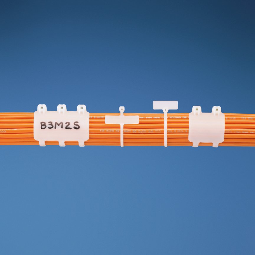 Kubbe-Top® diken ty işaretleyici bağı, sarma, standart kesiti, işaretleyici yazma ilgili alan, siyah dayanıklı naylon 6.6, hava x .91 .49 (12.4 x 23.1mm) 8.0 (203 mm) uzunluğunda,.