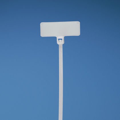 Tüm-Ty® bayrağı bağlantı, bayrak, minyatür kesiti, 4,3 (109mm) uzunluk x .75 .31 (7.9 x 19.1mm) işaretleyici yazma ilgili alan, alev geciktirici, naylon 6.6, fildişi.