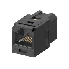 Kategori 5e, RJ45, 8-konumunda, 8 telli üniversal bağlantı modülü, siyah.