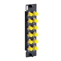 zirkonyum oksit seramik bölünmüş kollu on iki ST tek yönlü tekli konum fiber optik adaptörler ile yüklü ST FAP (genişletilmiş). FRME72E5 ile kullanım içindir.