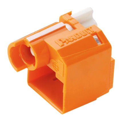 RJ45 fişi kilitleme cihaz, 10 cihazları (portakal) ve 1 montaj / sökme aleti (siyah), polikarbonat, turuncu.