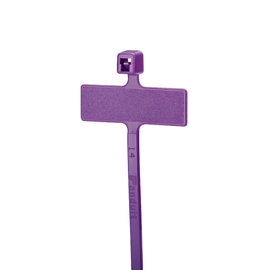 Tüm-Ty® işaretleyici bağı, sarma, minyatür kesiti, 3.9 (99mm) uzunluk x .95 .26 (6.6 x 24.1mm) işaretleyici yazma ilgili alan, mor naylon 6.6,.