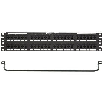 Siyah DataPatch 48 bağlantı kategori 6 punchdown düz bir patch panel takımı (2 RU) içerir.