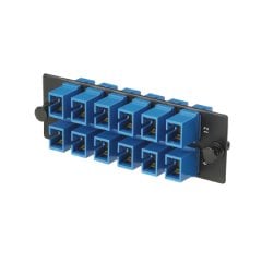 SC FAP zirkon dioksit seramik bölünmüş kollu on iki SC simpleks tek modlu optik adaptörler (Mavi) ile yüklendi.