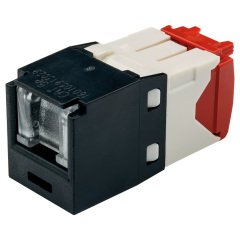 Kategori 5e, RJ45, 8-konumunda, 8-tel yay, Kriko modülü kepenk. Siyah.
