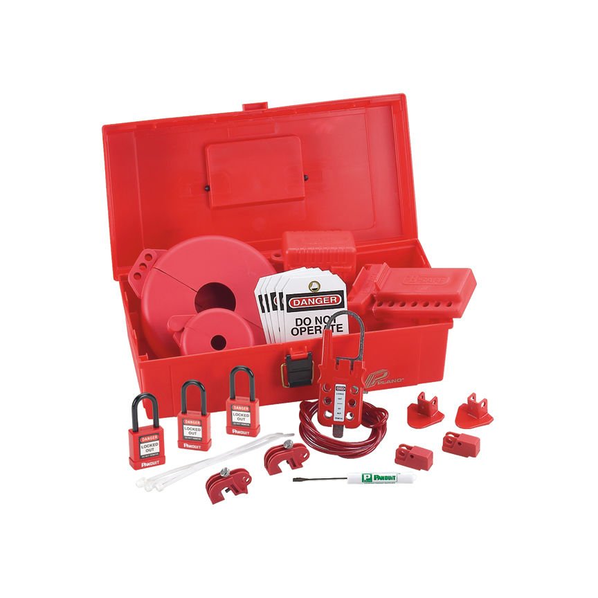 MRO Kilitleme Seti: (1) Tornavida (1) PSL-BX taşıma çantası - 6.5'' x 5.0'' x 14.5'' (165 mm x 127 mm x 368mm spor) (3) PSL-8 kırmızı olarak iletken olmayan asma (1) PSL-MLD birden kilitleme tertibatı (2) PSL WS duvar anahtarı kilitlemeleri (2) PSL-CBNT '