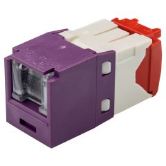 Kategori 5e, RJ45, 8-konumunda, 8-tel yay, Kriko modülü kepenk. Menekşe.