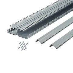 Panduct® PanelMax, DİN rayı kablo kanalı (baz, kapakları ve DİN rayı bağlantı elemanları), 2 yüksekliği, PVC, açık gri.
