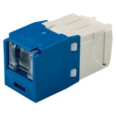 Kategori 6, RJ45, 8-konumunda, 8-tel yay, Kriko modülü kepenk. Mavi.