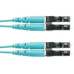 2 lif OM4 LC dupleks LC yönlü yama kablosu, düşük duman sıfır halojen (LSZH) 16 mm Std IL 13 metre, kablo ceketli