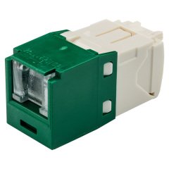 Kategori 6, RJ45, 8-konumunda, 8-tel yay, Kriko modülü kepenk. Yeşil.