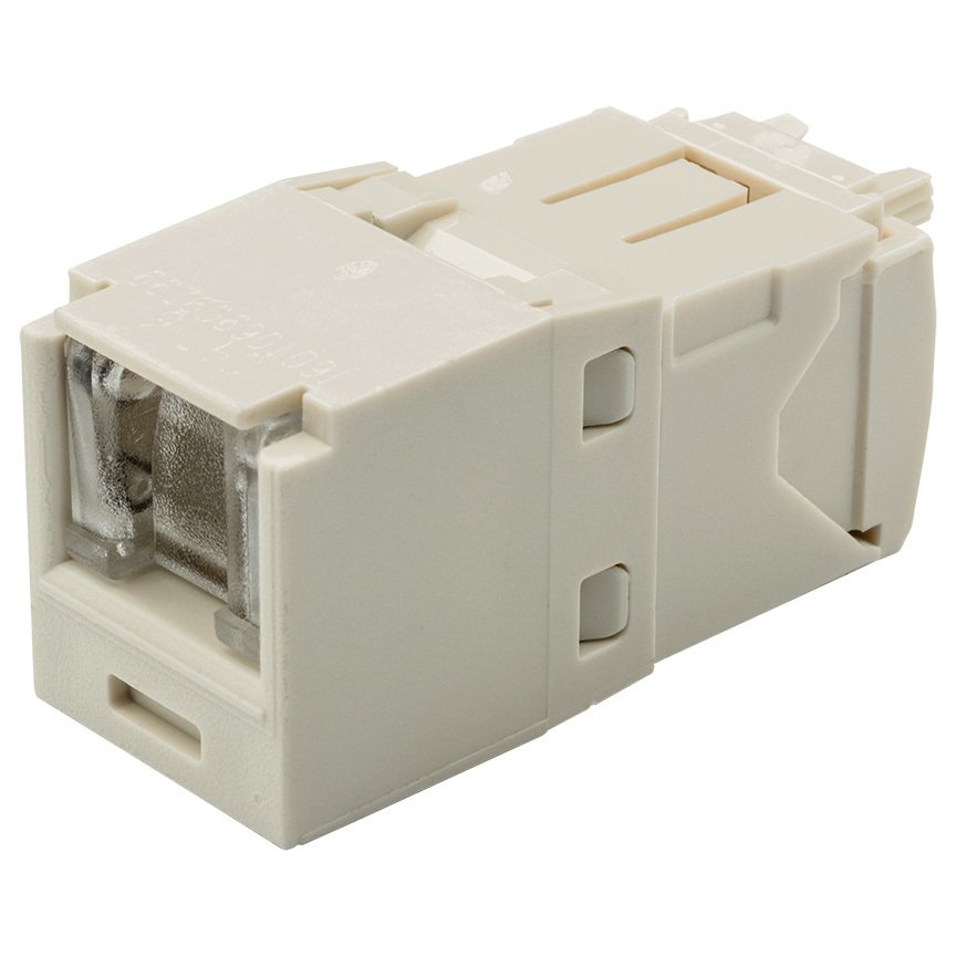 Kategori 6, RJ45, 8-konumunda, 8-tel yay, Kriko modülü kepenk. Beyaz kapalı.
