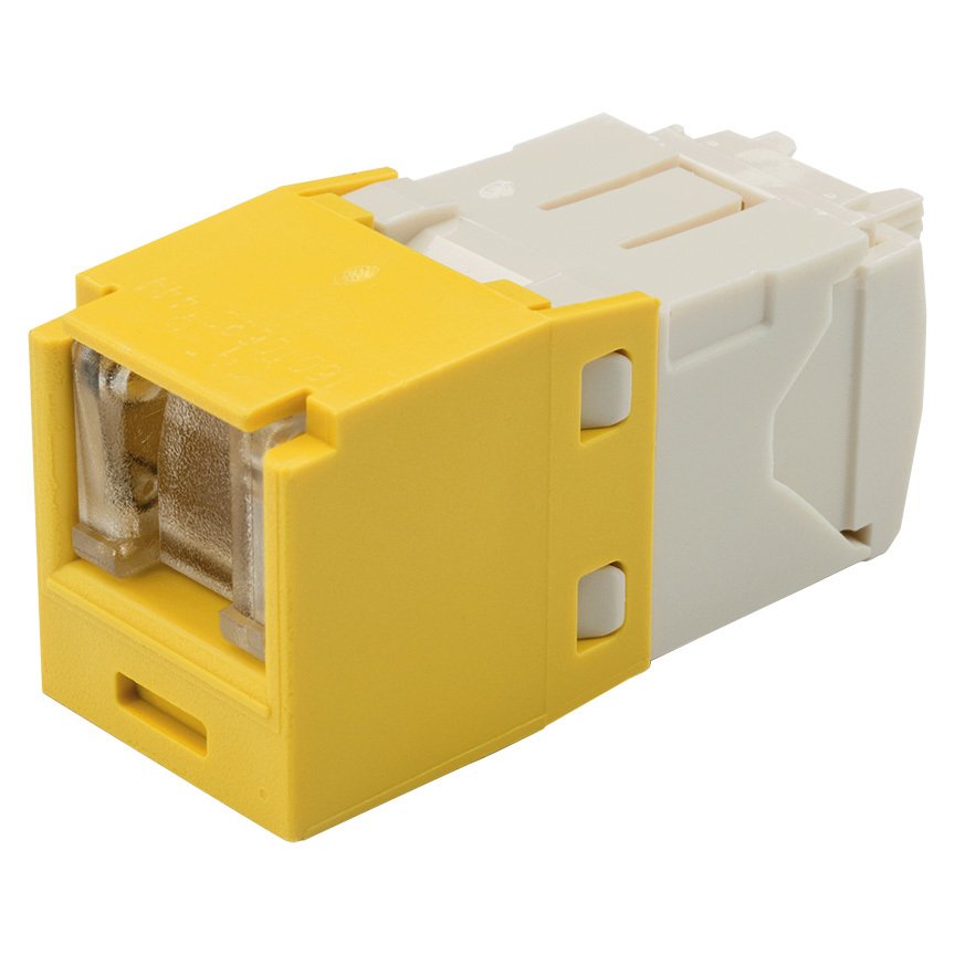 Kategori 6, RJ45, 8-konumunda, 8-tel yay, Kriko modülü kepenk. Sarı.