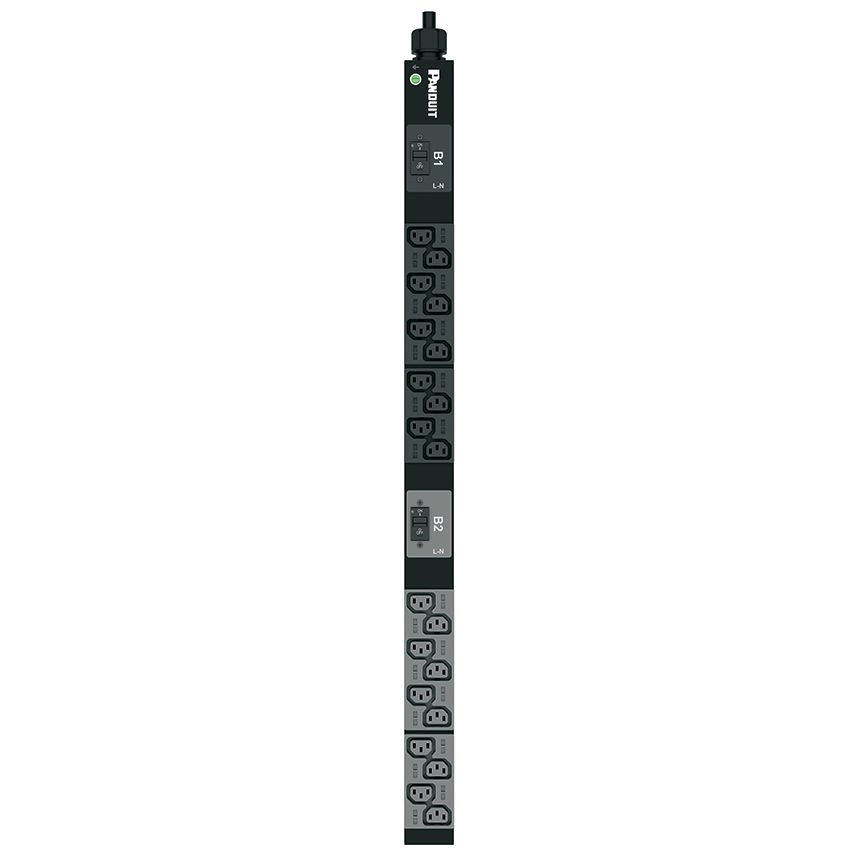 SmartZone ™ G5 Temel PDU - 32A, 230V, dikey tek fazlı PDU (20), C13 kapları, IEC 60.309 2P + E 6h 32A fişli bir 10' (3m) güç kablosu, ve önlemler 32.2 ''U x 2.0'' W x 2.1 var ''D (817.9mm x 50.8mm x 53.3mm) CE Uyumlu Renk:.. Siyah