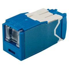 Kategori 6A, RJ45, 8-konumunda, 8-tel yay Mavi, Kriko modülü kepenk.
