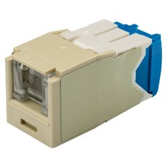 Kategori 6A, RJ45, 8-konumunda, 8-tel yay, Kriko modülü, elektrikli Fildişi kepenk.