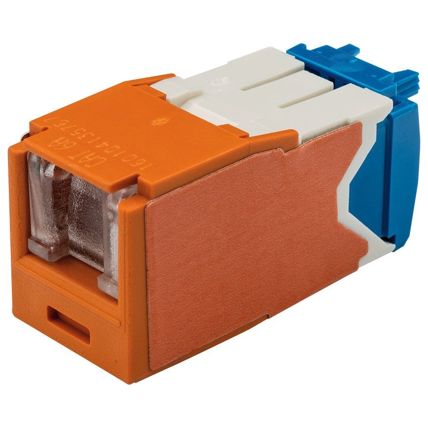 Kategori 6A, RJ45, 8-konumunda, 8-tel yay Orange, Kriko modülü kepenk.